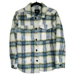 Rails Turner Plaid Shacket Shirt Small Western Wool Blend Indie Grunge Cozy